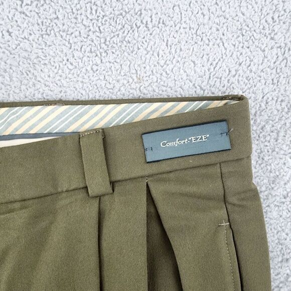 Ballin Relax Comfort-EZE Mens Pleated Trousers 34x32 Olive 24PT - Picture 6 of 9